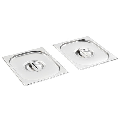 Coperchi Vidaxl 2 pezzi per gn 1 2 scale in acciaio inossidabile