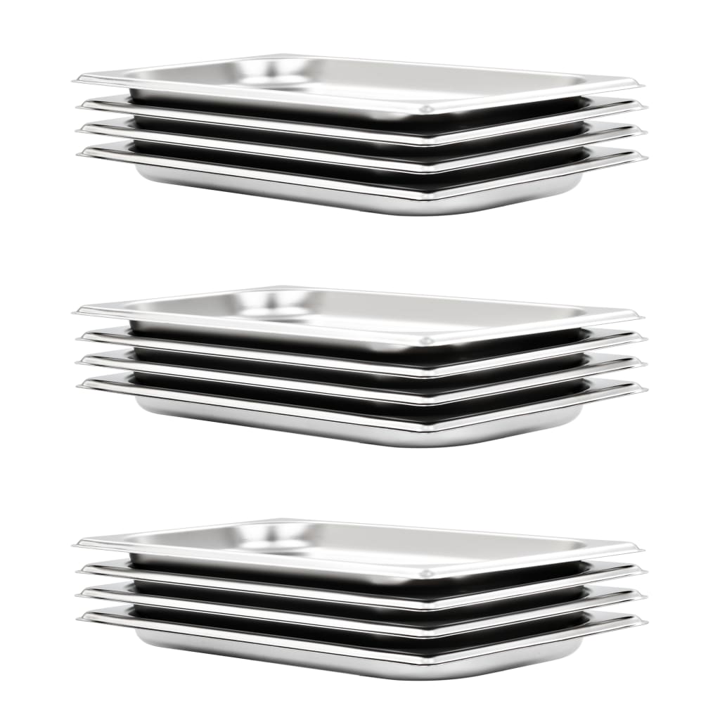 Vidaxl gastronormbakken 12 st gn 1 3 20 mm roestvrij staal