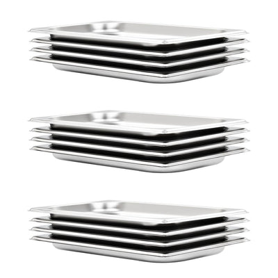 Vidaxl gastronormbakken 12 st gn 1 3 20 mm roestvrij staal
