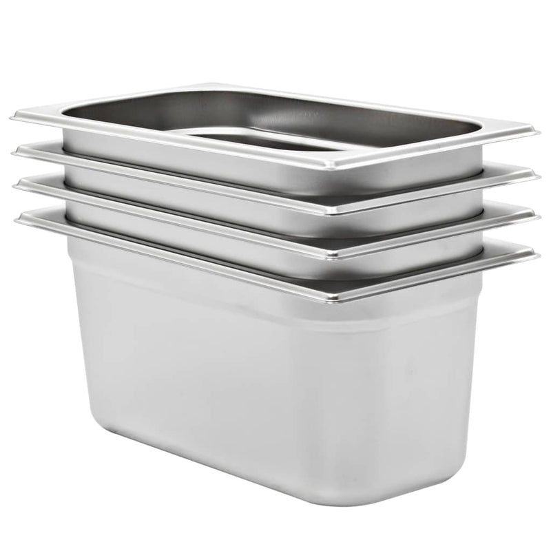 Vidaxl Gastronormbakken 4 pezzi GN 1 3 150 mm in acciaio inossidabile