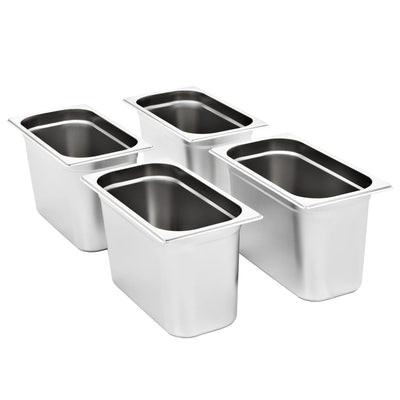 Vidaxl Gastronormbakken 4 pezzi GN 1 3 200 mm in acciaio inossidabile