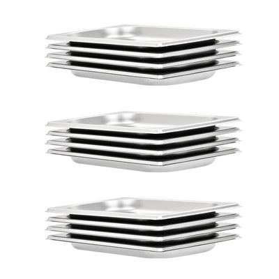 Vidaxl gastronormbakken 12 st gn 1 4 20 mm roestvrij staal