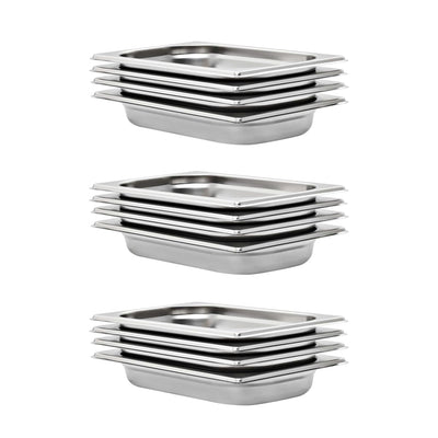 Vidaxl gastronormbakken 12 st gn 1 4 40 mm roestvrij staal