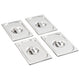 Coperchi Vidaxl 4 pezzi per gn 1 4 scale in acciaio inossidabile