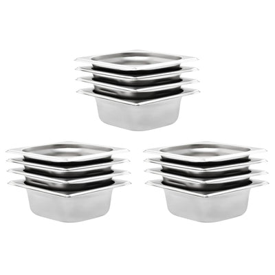 Vidaxl gastronormbakken 12 st gn 1 6 65 mm roestvrij staal
