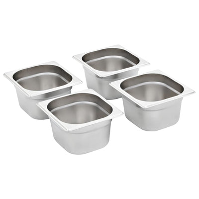 Vidaxl gastronormbakken 12 st gn 1 6 100 mm roestvrij staal