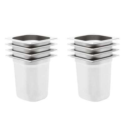 Vidaxl gastronormbakken 8 st gn 1 6 200 mm roestvrij staal