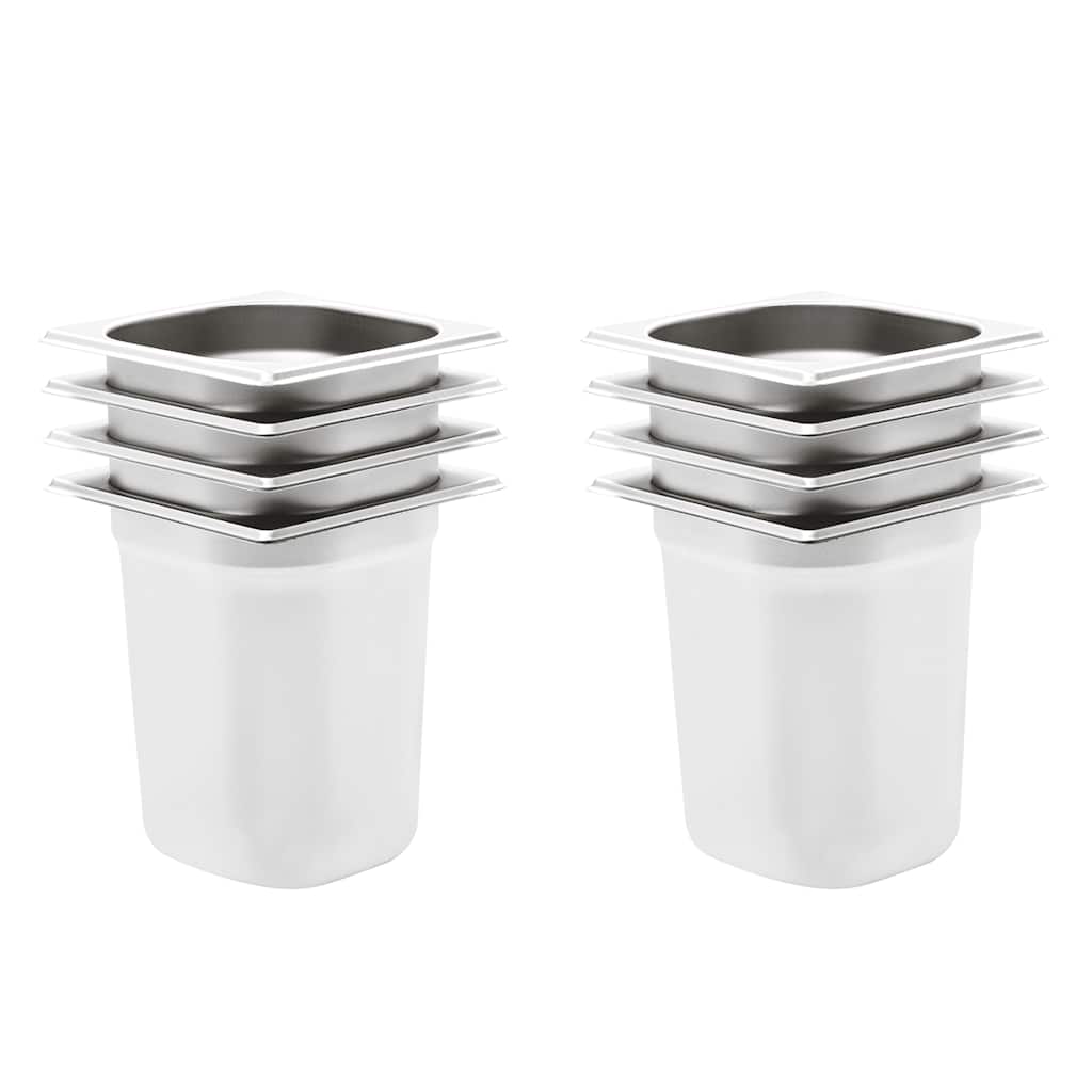 Vidaxl gastronormbakken 8 st gn 1 6 200 mm roestvrij staal
