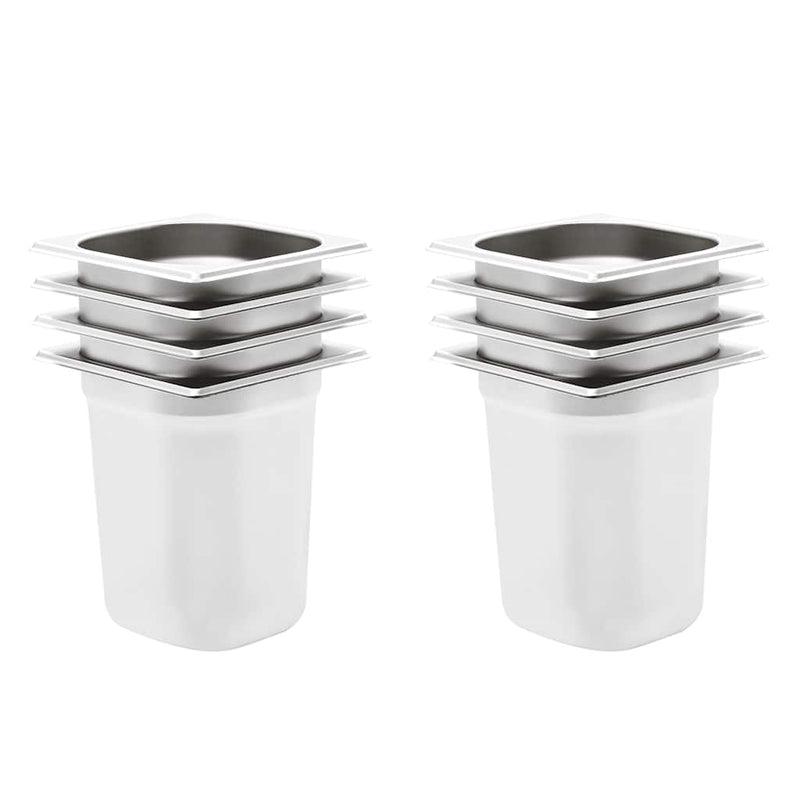 Vidaxl Gastronormbakken 8 PC GN 1 6 200 mm de acero inoxidable