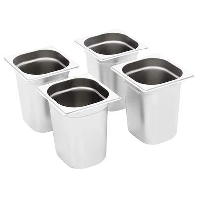 Vidaxl gastronormbakken 8 st gn 1 6 200 mm roestvrij staal