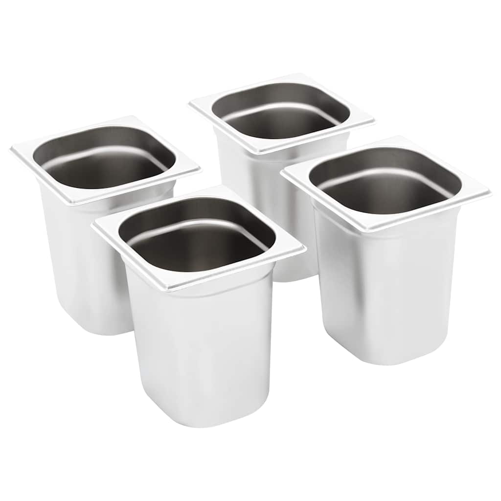 Vidaxl gastronormbakken 8 st gn 1 6 200 mm roestvrij staal