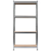 Vidaxl Storage Rack Acero de 4 capas y color de plata procesada de madera