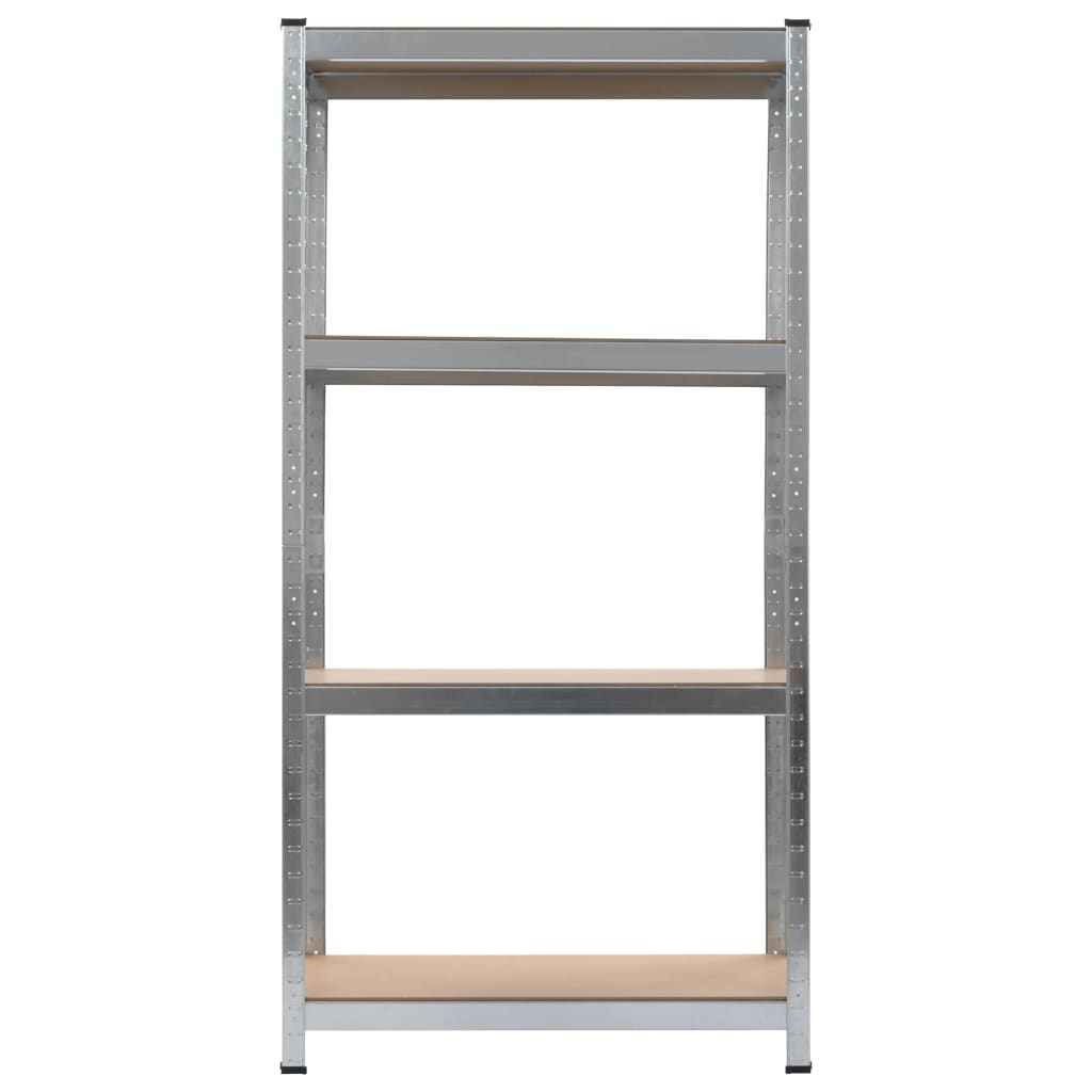 Vidaxl Storage Rack Acero de 4 capas y color de plata procesada de madera