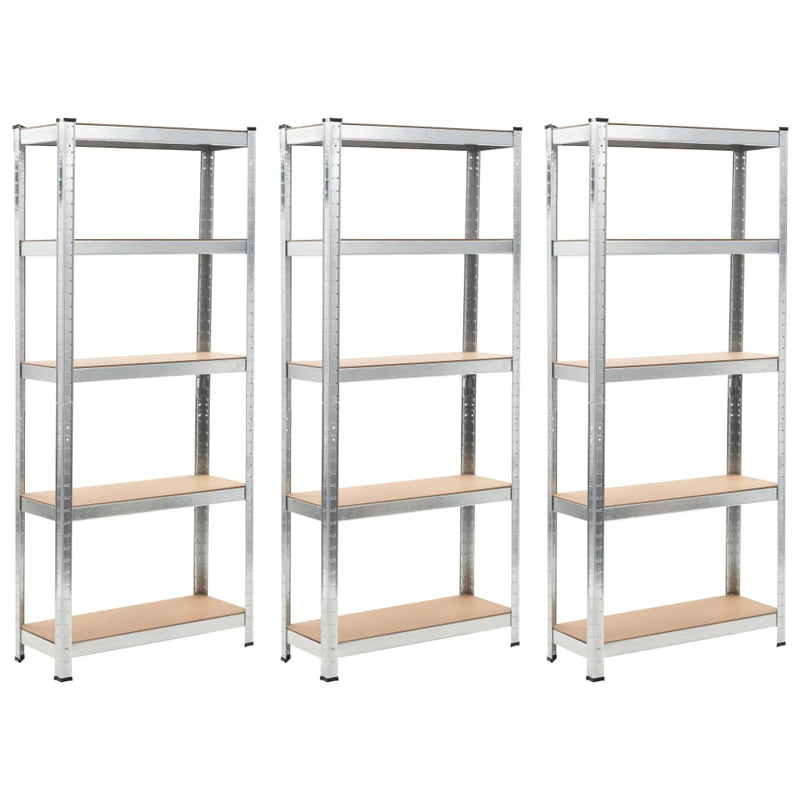 Vidaxl Storage Rack de 5 capas de acero y plata procesada de plata