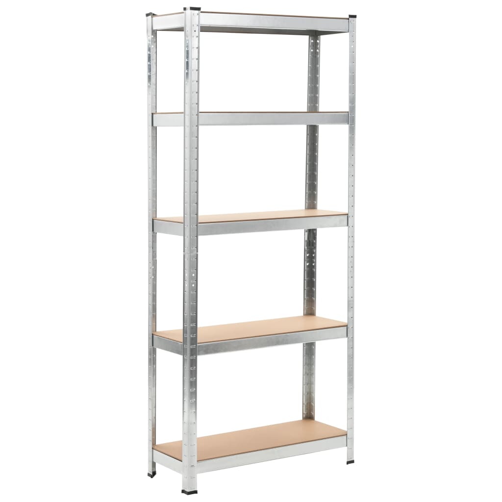 Vidaxl Storage Rack de 5 capas de acero y plata procesada de plata