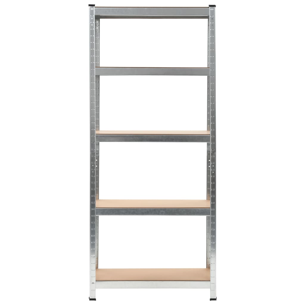 Vidaxl Storage Rack de 5 capas de acero y plata procesada de plata