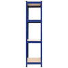 Vidaxl Storage Rack Acero de 4 capas y azul de madera procesada
