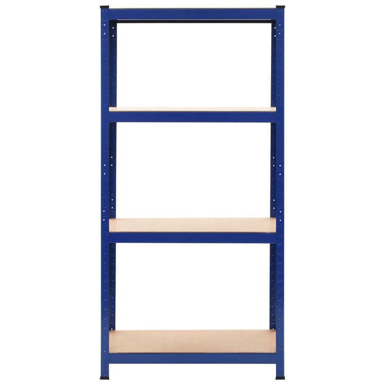 VidaXL Opbergrekken 2 st 80x40x160 cm staal en MDF blauw