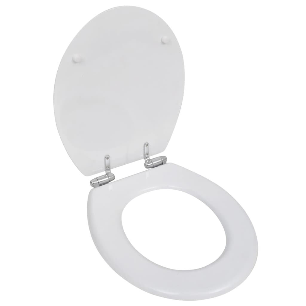 Asiento de inodoro Vidaxl con cubierta de cierre suave 2 St Mdf White