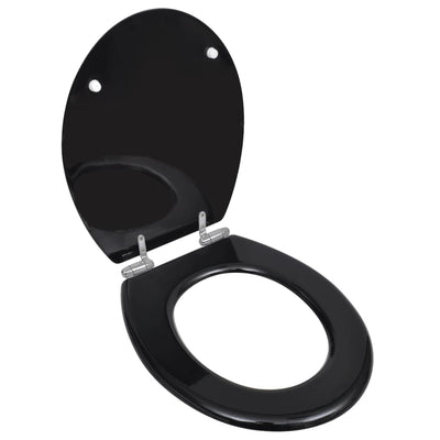 Asiento de inodoro Vidaxl con cubierta de cierre suave 2 ST MDF Negro