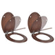VidaXL toilet seat with soft-close cover 2 st mdf brown