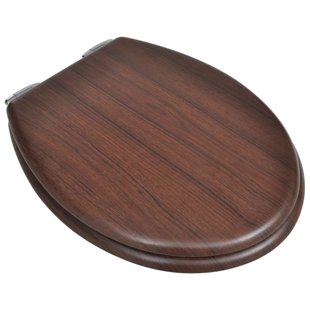 Asiento de inodoro Vidaxl con cubierta de cierre suave 2 St Mdf Brown