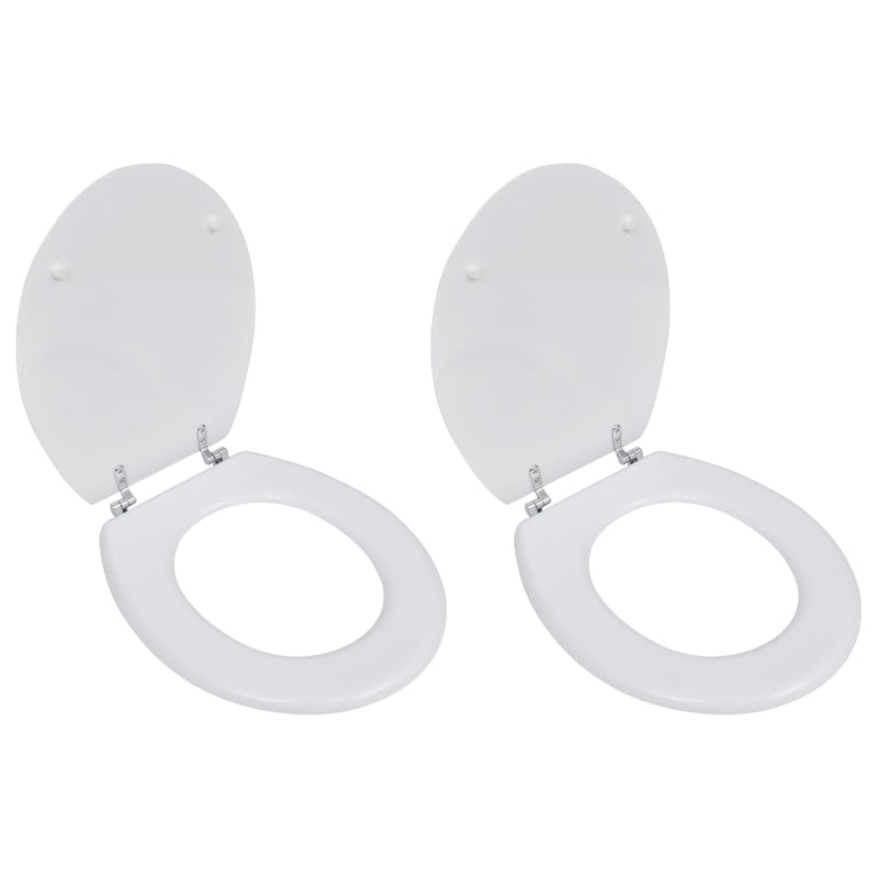 Vidaxl toiletbrillen met deksels 2 st mdf wit