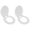 Asientos de inodoro Vidaxl con tapas 2 st mdf blanco
