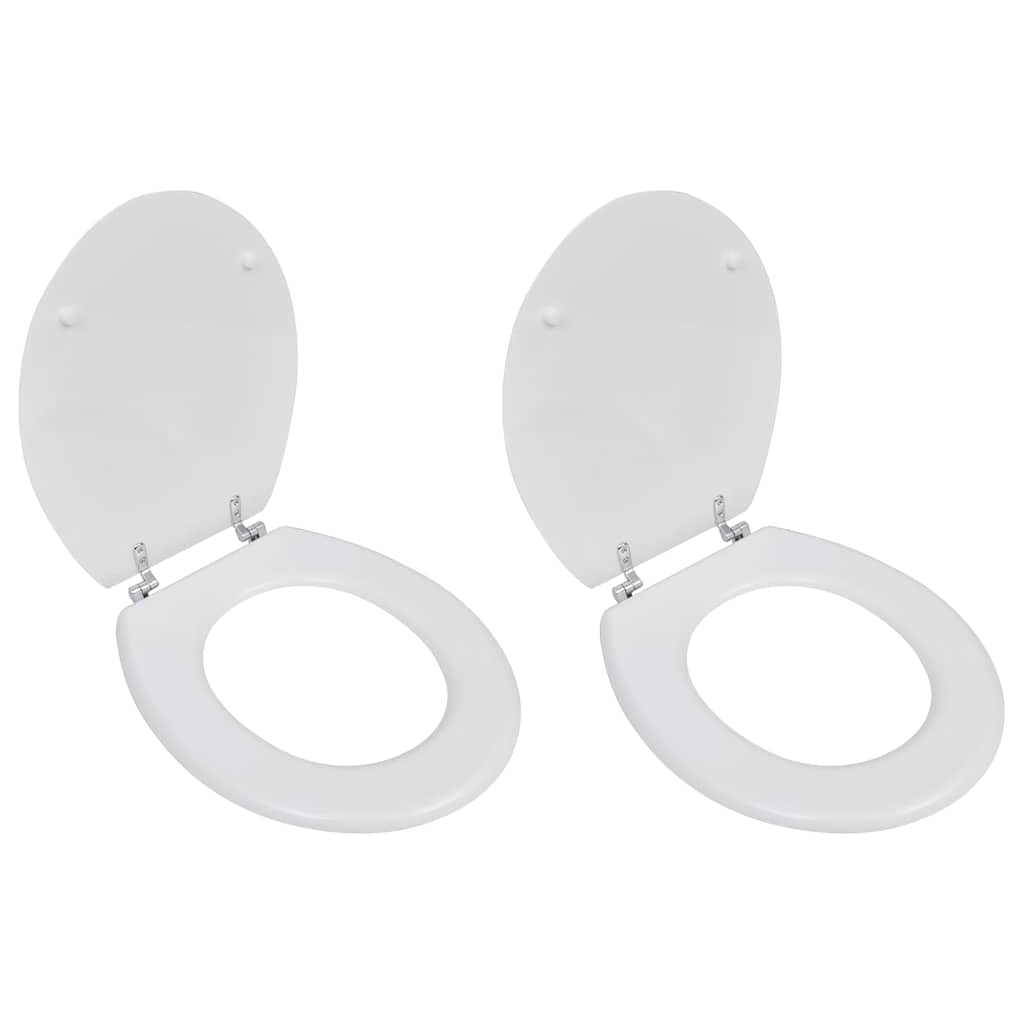 Asientos de inodoro Vidaxl con tapas 2 st mdf blanco