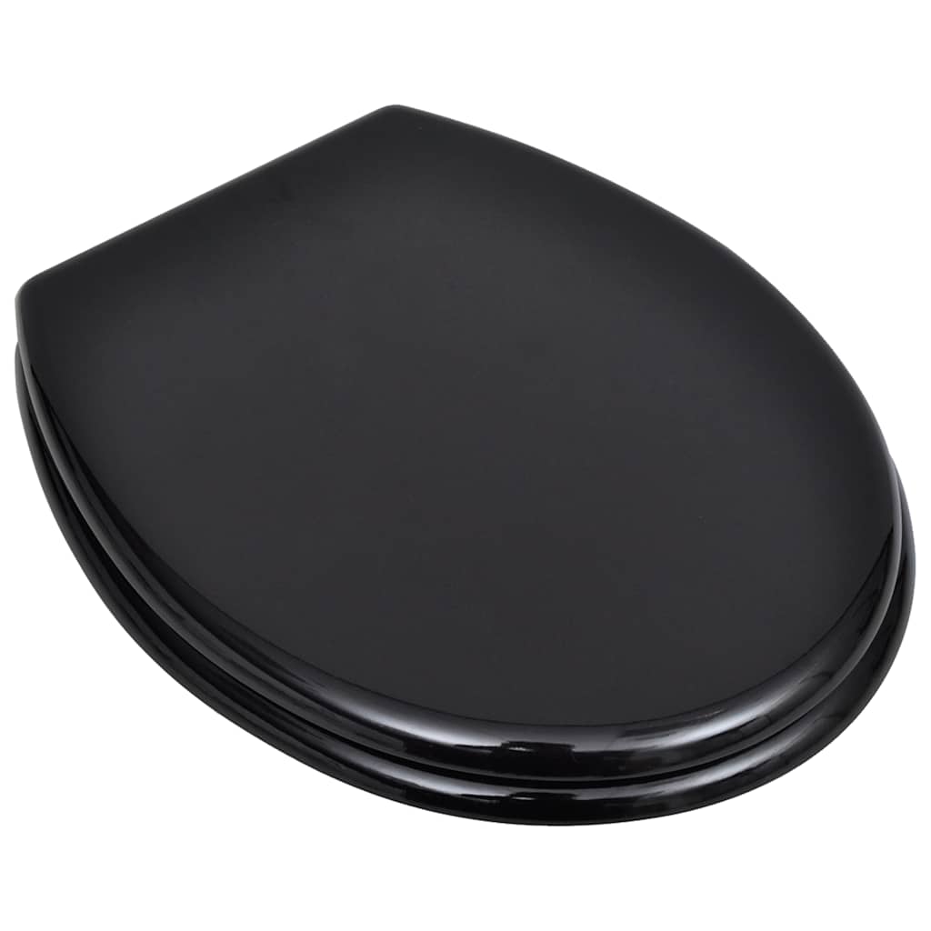Asientos de inodoro Vidaxl con tapas 2 de MDF Negro
