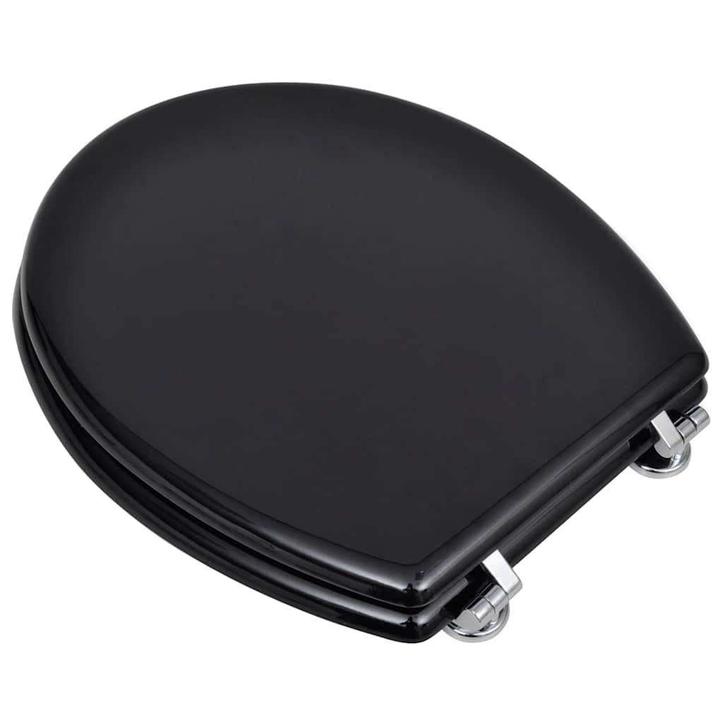 Asientos de inodoro Vidaxl con tapas 2 de MDF Negro