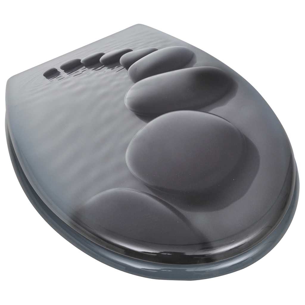 Asientos de inodoro Vidaxl con tapas 2 piedras MDF