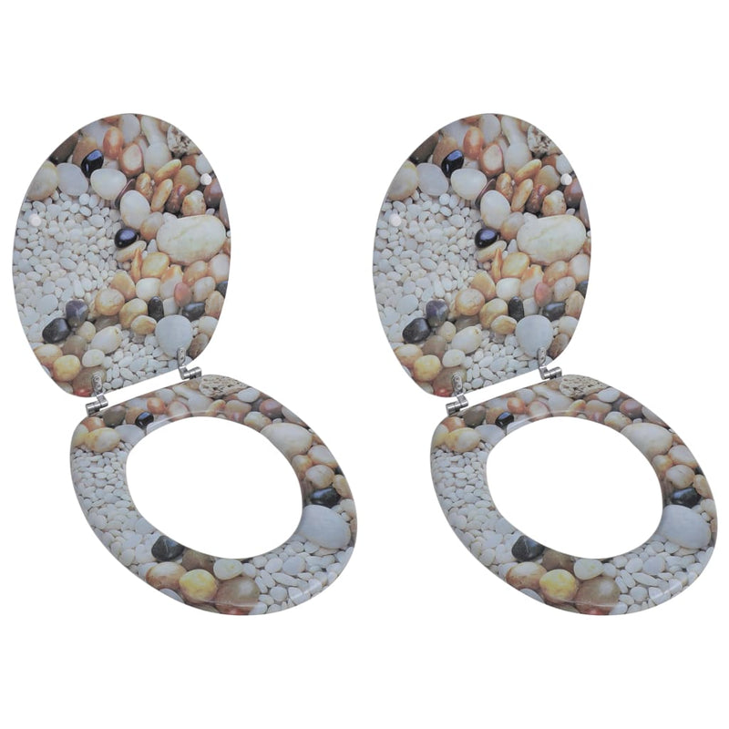Sedili da toilette Vidaxl con coperchi 2 Stole Stone MDF