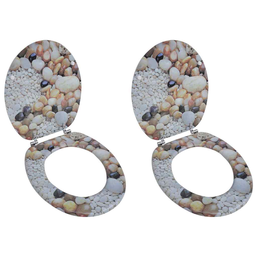 Sedili da toilette Vidaxl con coperchi 2 Stole Stone MDF