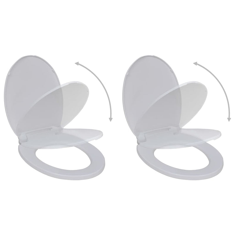 Vidaxl Sedili da toilette con coperchi a chiusura morbida 2 St Plastic White