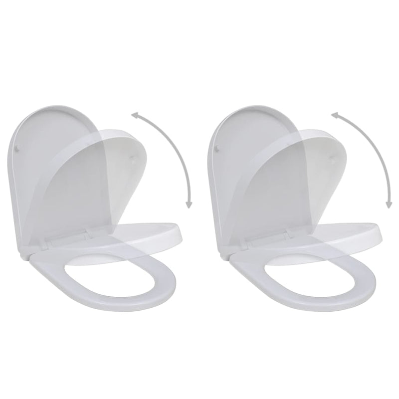 Vidaxl Sedili da toilette con coperchi a chiusura morbida 2 St Plastic White