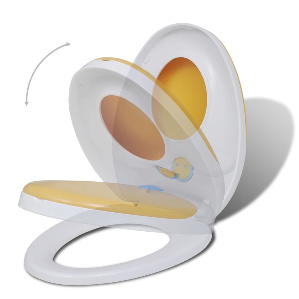 Asientos de inodoro Vidaxl con tapas de cierre suave 2 st plástico blanco y amarillo