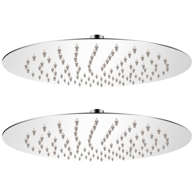 Cabezal de ducha de lluvia Vidaxl 2 st ronda 25 cm de acero inoxidable