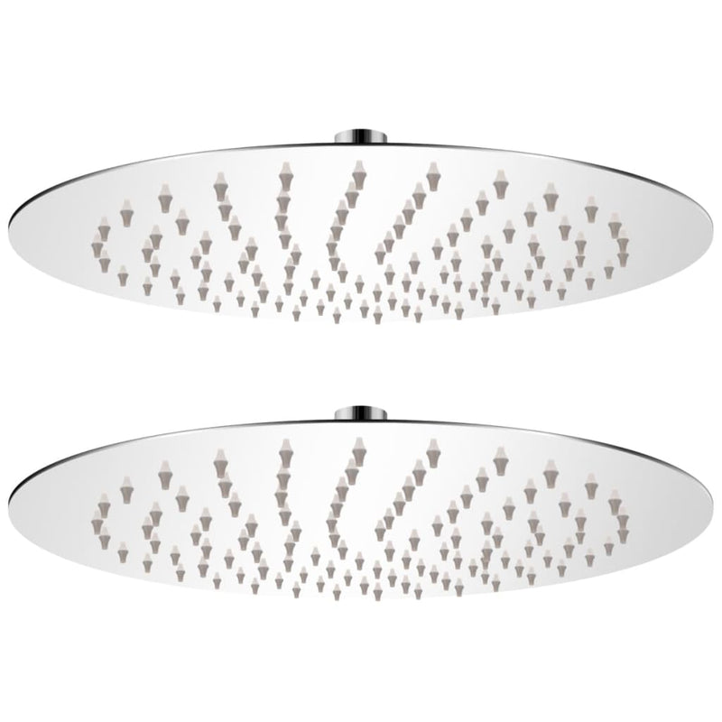 Vidaxl regendouchekop 2 st rond 25 cm roestvrij staal