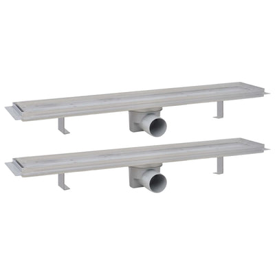 Vidaxl Drense de ducha 2 PC rectangular 730x140 mm de acero inoxidable