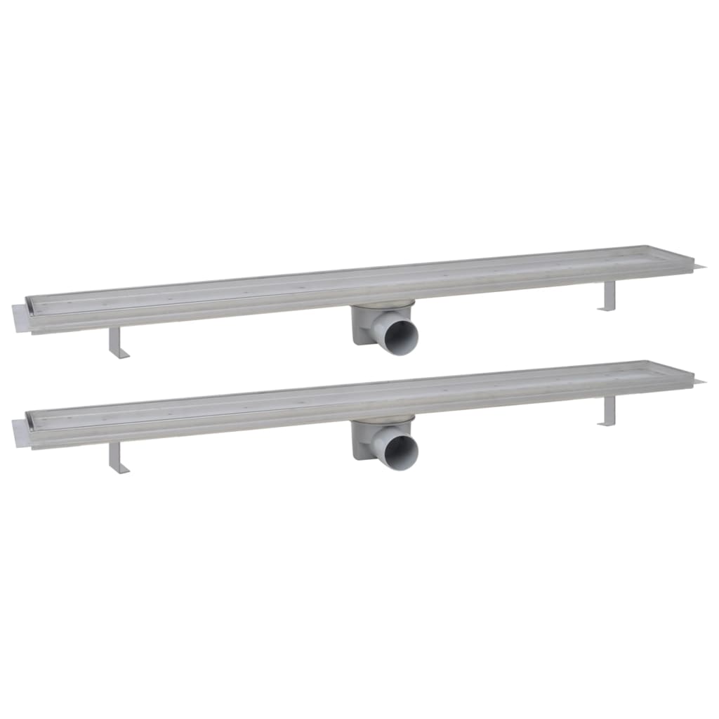 Vidaxl Drense de ducha 2 PC rectangular 930x140 mm de acero inoxidable