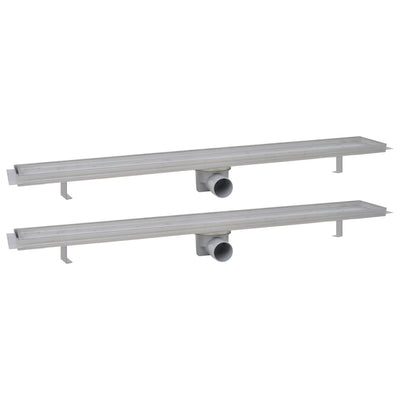 Vidaxl Drense de ducha 2 PC rectangular 930x140 mm de acero inoxidable