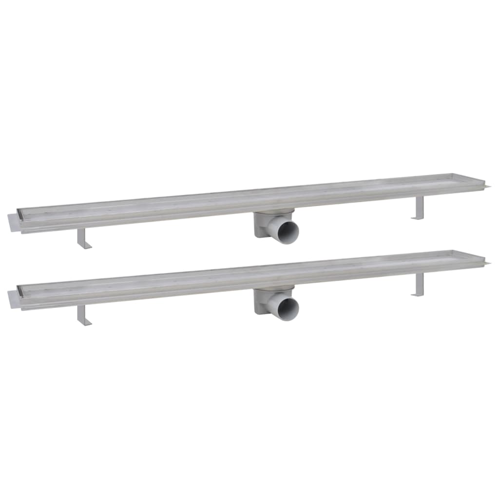 Vidaxl Drense de ducha 2 PC Rectangular 1030x140 mm de acero inoxidable