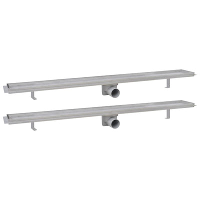 Vidaxl Drense de ducha 2 PC Rectangular 1030x140 mm de acero inoxidable