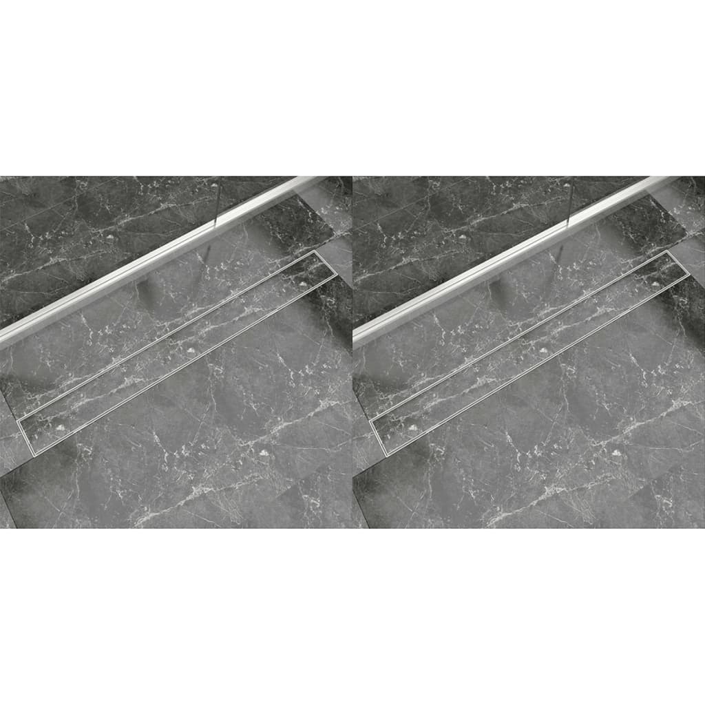 Vidaxl Drense de ducha 2 PC Rectangular 1030x140 mm de acero inoxidable