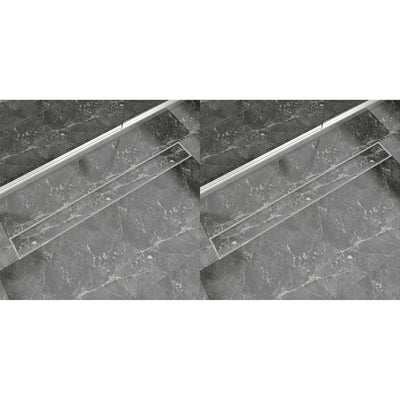 Vidaxl Drense de ducha 2 PC Rectangular 1030x140 mm de acero inoxidable