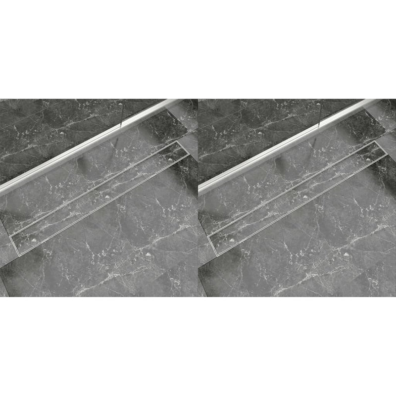 Vidaxl Drense de ducha 2 PC Rectangular 1030x140 mm de acero inoxidable