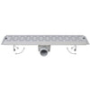 Vidaxl Drense de ducha 2 PC Línea rectangular 530x140 mm de acero inoxidable