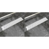 Vidaxl Drense de ducha 2 PC Línea rectangular 630x140 mm de acero inoxidable