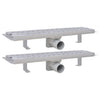 Drenaje de ducha Vidaxl 2 PC Rectangular Wavy 530x140 mm de acero inoxidable